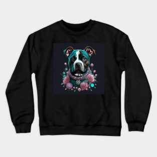 Staffy Enjoys Roses Crewneck Sweatshirt